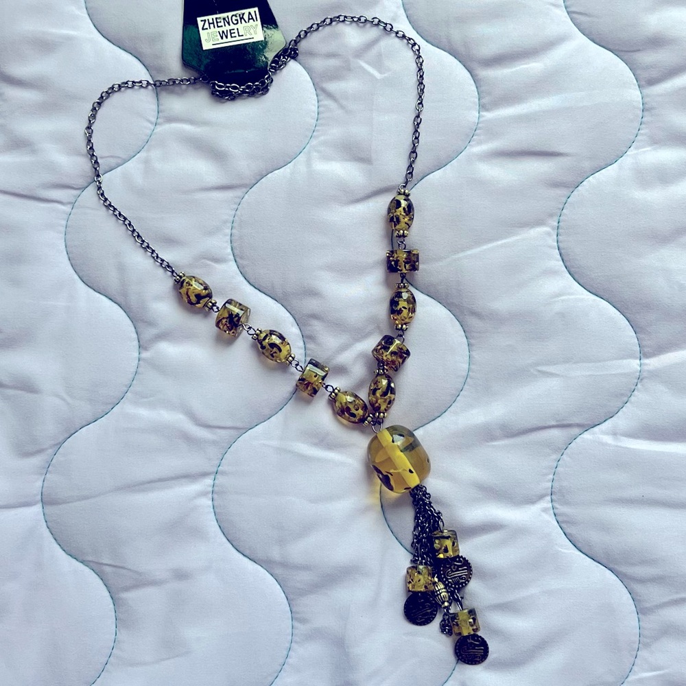 Yellow Beaded Resin Costume Jewelry